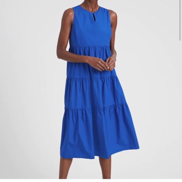 Banana Republic Blue Dress Size Medium - Picture 2 of 5